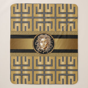 Medusa Head Gold Sherpa Blanket