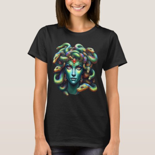 Medusa Head Greek Mythology Snake Hair Lady T_Shirt