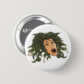 Medusa Head Pinback Button