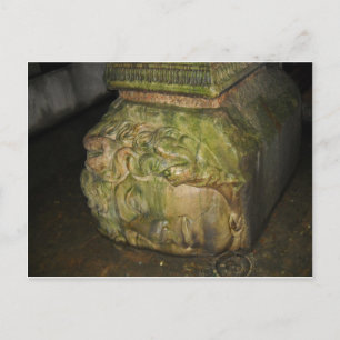 Medusa Head Sculptures Basilica Cistern Istanbul Postcard