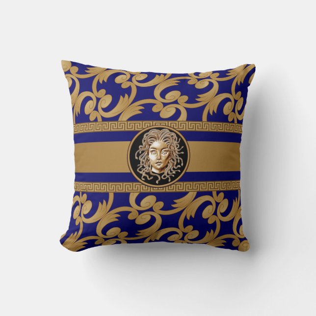 Medusa Head Throw Pillow (Front)