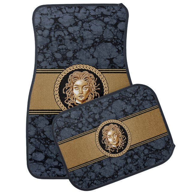 Medusa Marble & Gold Car Floor Mat (Set)