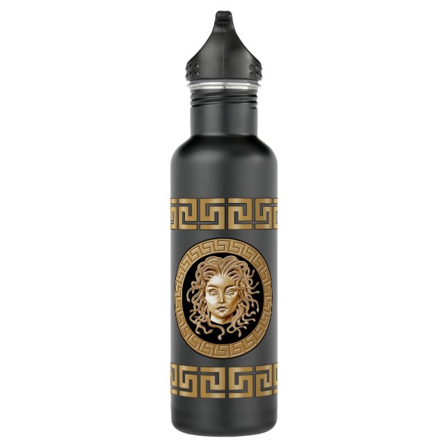 Medusa Medallion Gold Stainless Steel Water Bottle (Right)