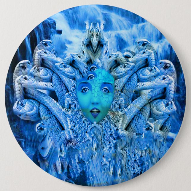 Medusa Metamorphosis Pinback Button (Front)