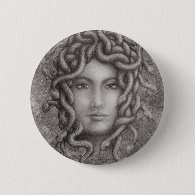 Medusa Pinback Button (Front)