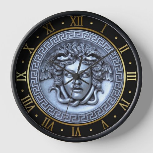 Medusa Platinum and Gold Wall Clock