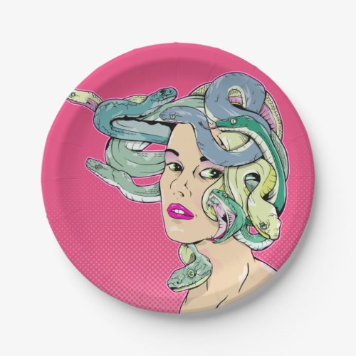 Medusa Pop art Paper Plates