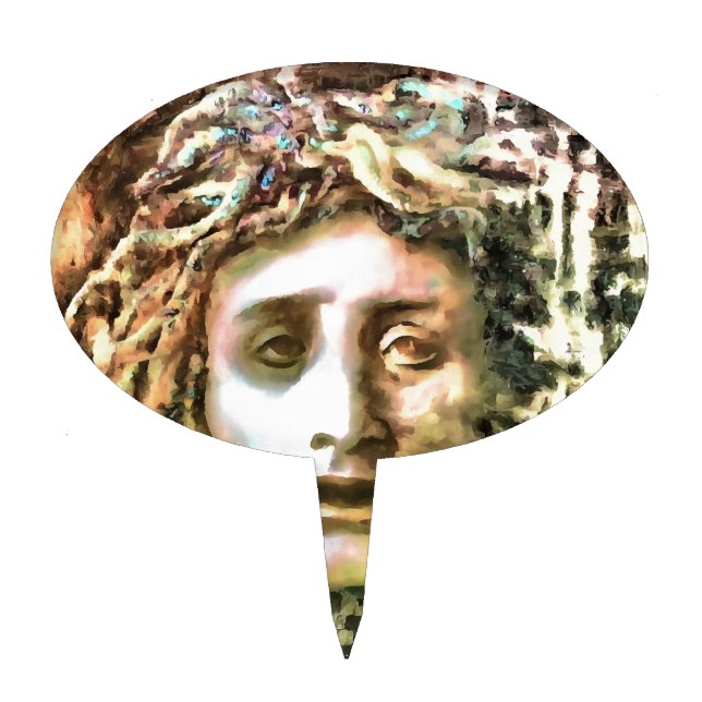 Medusa Portrait of a Gorgon Cake Topper (Front)