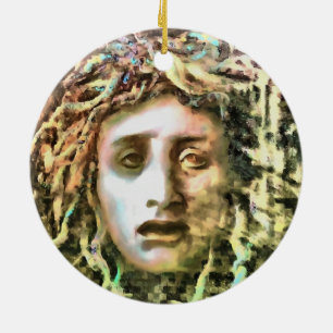 Medusa Portrait of a Gorgon Ceramic Ornament