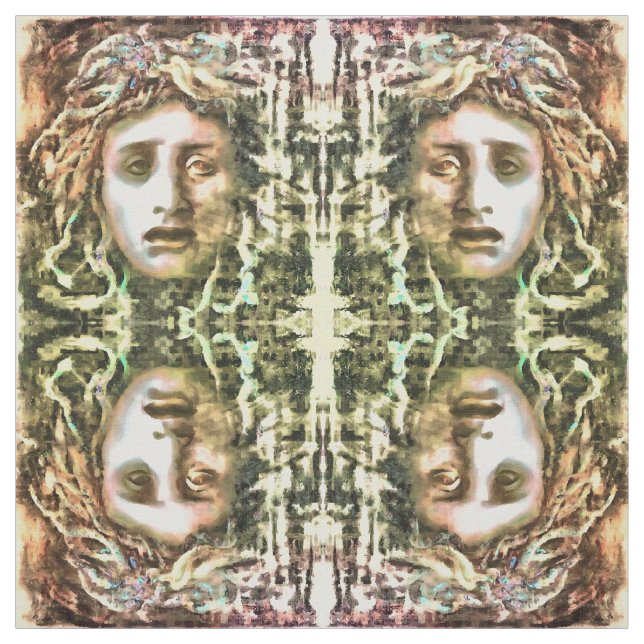 Medusa Portrait of a Gorgon Fabric (Swatch)