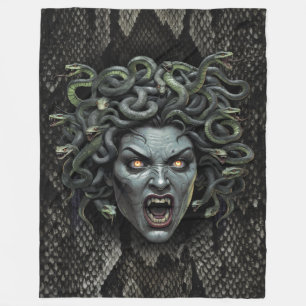 Medusa Queen of Stone Fleece Blanket