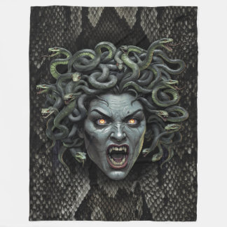 Medusa Queen of Stone Fleece Blanket