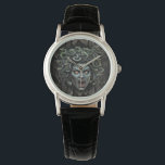 Medusa Queen of Stone Watch<br><div class="desc">Mark the hours with the gaze of the Gorgon. This Medusa Queen of Stone Watch features her iconic snake hair and piercing eyes rendered in bold gothic style, transforming timekeeping into a mythic experience. Perfect for horror fans, mythology lovers, or gothic fashion collectors, this watch blends function with dark artistry....</div>