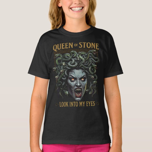 Medusa Queen of Stone Youth T-Shirt – Gothic Myth (Front)