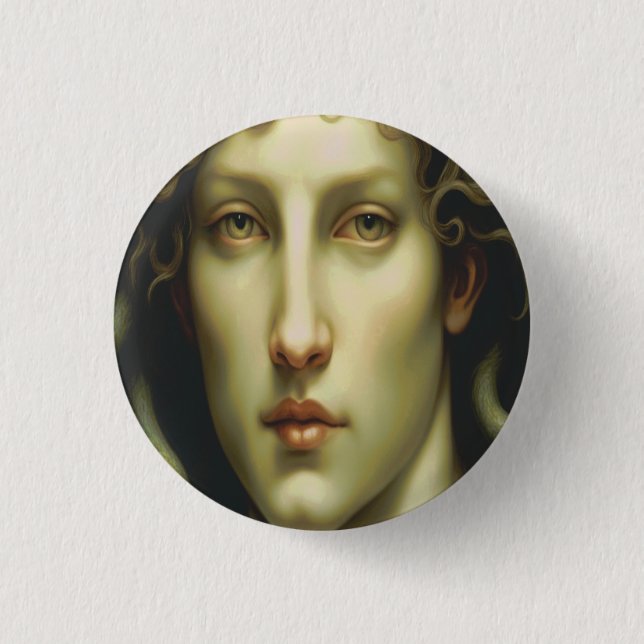 Medusa Renaissance Style Button (Front)
