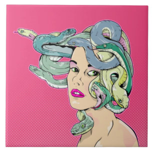 Medusa Snake Hair Ceramic Tile