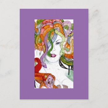 Medusa Snake Hair Greek Mythology Painting Postcard by Melmo_666 at Zazzle
