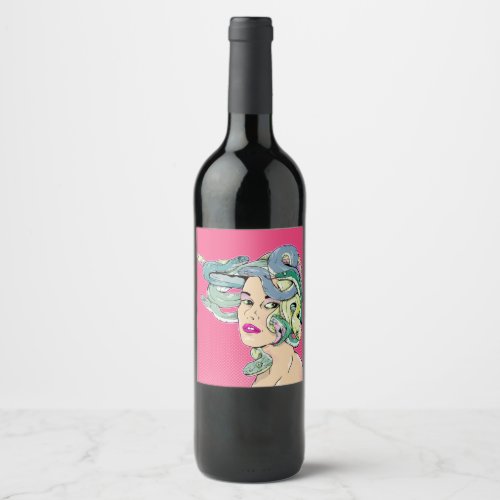Medusa Snake Hair Wine Label