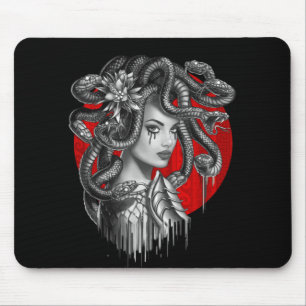 MEDUSA - Snake Head Girl from Greek Myth Tattoo Mouse Pad
