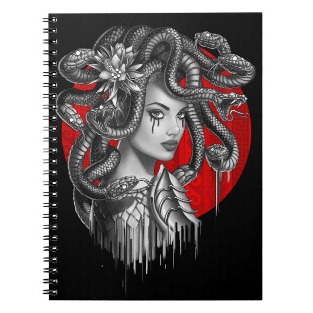 MEDUSA - Snake Head Girl from Greek Myth Tattoo Notebook (Front)
