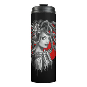 MEDUSA - Snake Head Girl from Greek Myth Tattoo Thermal Tumbler