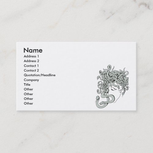 medusa snake lady vector illustration business card