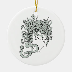medusa snake lady vector illustration ceramic ornament