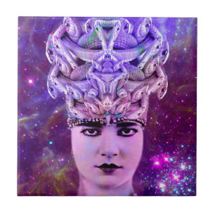 Medusa Snake Woman Ceramic Tile