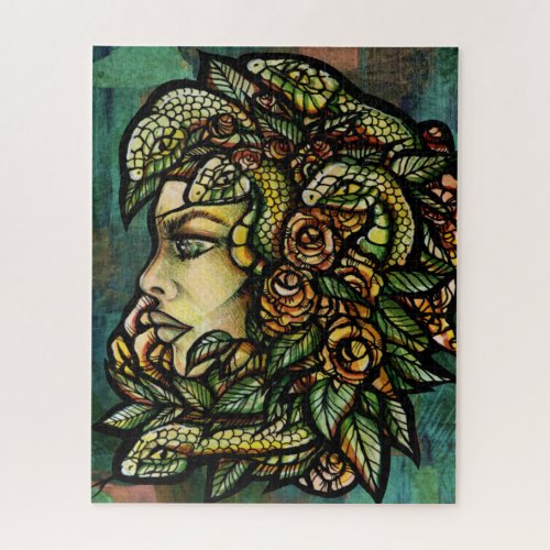 Medusa Snakes Dart Board Jigsaw Puzzle