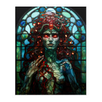 Medusa - Stained Glass Window Tiffany Style