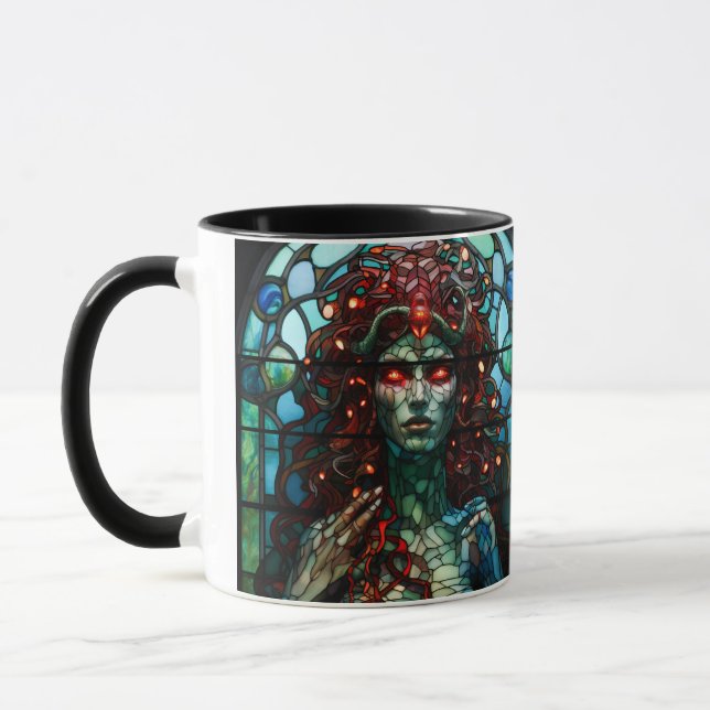 Medusa - Stained Glass Window Tiffany Style Mug (Left)