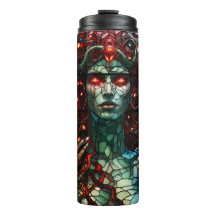 Medusa - Stained Glass Window Tiffany Style Thermal Tumbler