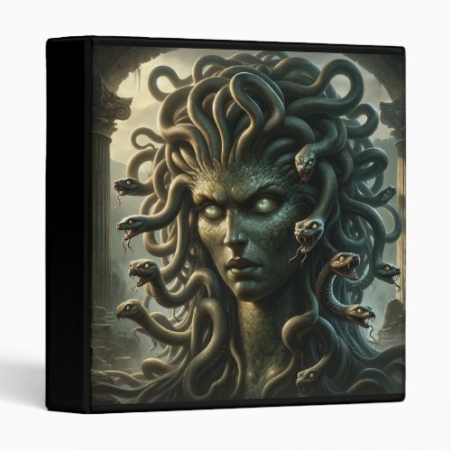 Medusa Stare of Death Head of Snakes 3 Ring Binder