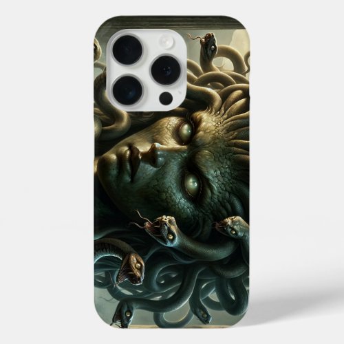 Medusa Stare of Death Head of Snakes iPhone 15 Pro Case