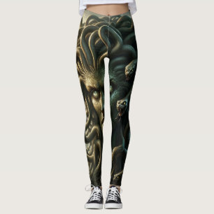 Medusa Stare of Death Head of Snakes Leggings