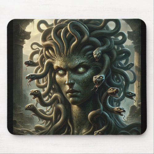 Medusa Stare of Death Head of Snakes Mouse Pad