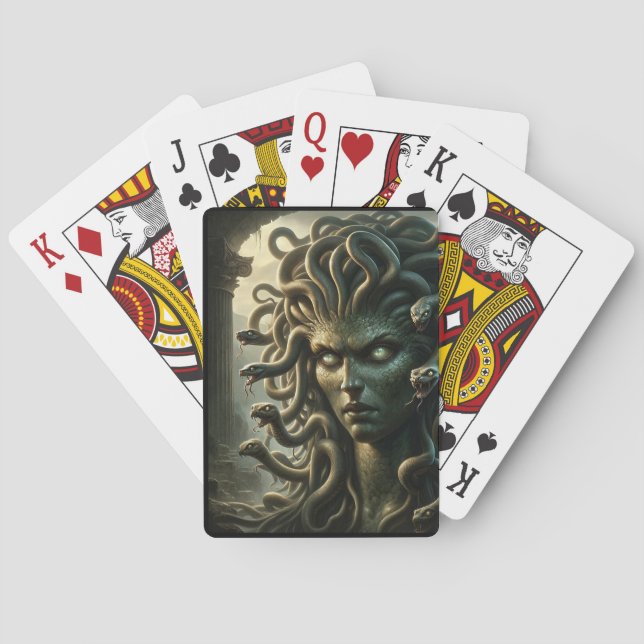 Medusa Stare of Death Head of Snakes Poker Cards (Back)