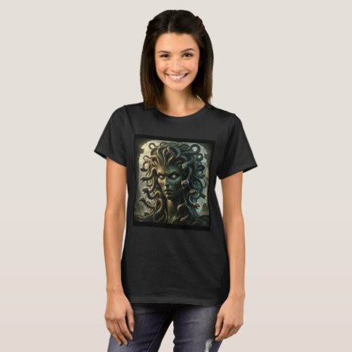 Medusa Stare of Death Head of Snakes T_Shirt
