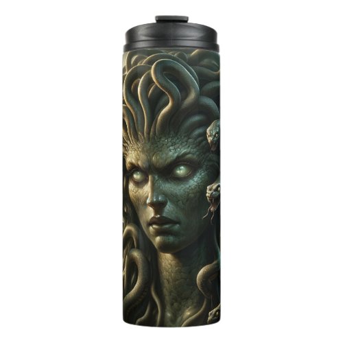 Medusa Stare of Death Head of Snakes Thermal Tumbler