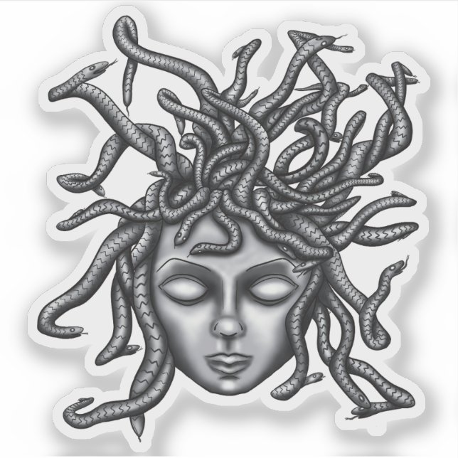 Medusa Statue, Greek Sculpture, Mythology Sticker (Front)