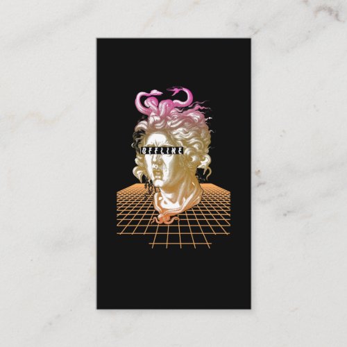 Medusa Vaporwave Aesthetic Ancient Greek Statue Business Card