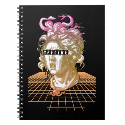 Medusa Vaporwave Aesthetic Ancient Greek Statue Notebook