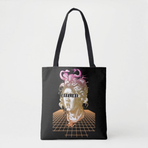 Medusa Vaporwave Aesthetic Ancient Greek Statue Tote Bag