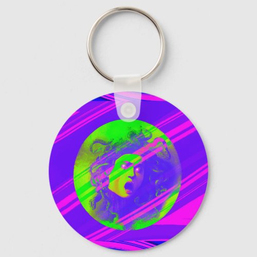 Medusa Vaporwave  Keychain