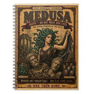 Medusa, Vintage Circus Monster Notebook
