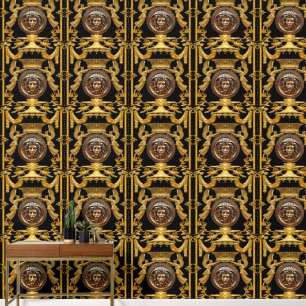 Medusa with Angels under Baldacchino Designer Wallpaper