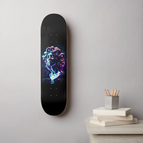 Medusas Gaze Iridescent Marble Bust Skateboard