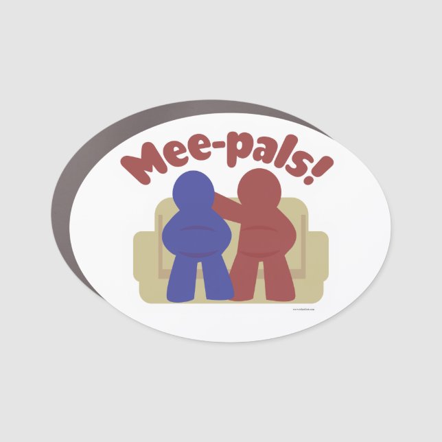 Mee Pals Funny Meeple Gamer Friends Cartoon Car Magnet (Front)