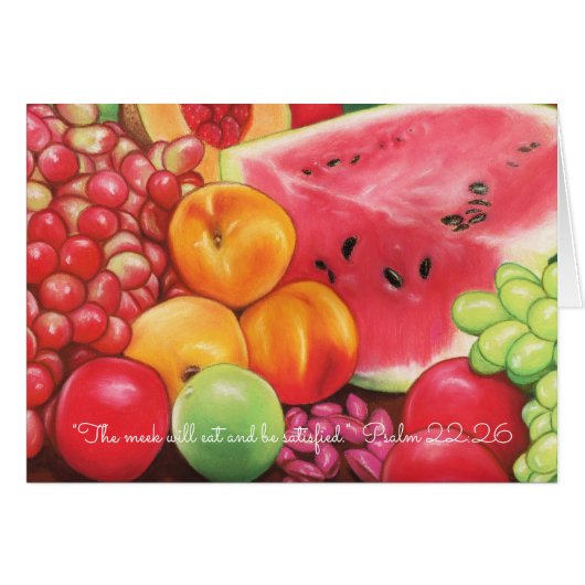 Meek Eat & Be Satisfied~Scripture~ Fruit Pastels Cards (Front Horizontal)