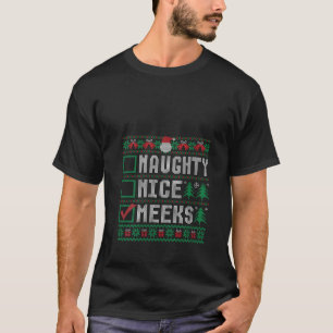 MEEKS Family Name Xmas Naughty Nice MEEKS Christma T-Shirt